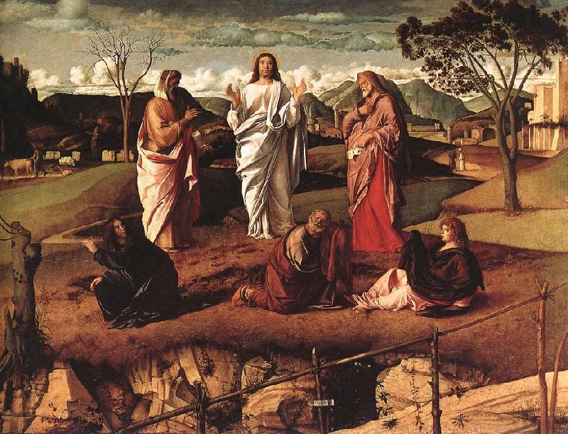 BELLINI, Giovanni Transfiguration of Christ fdr Spain oil painting art